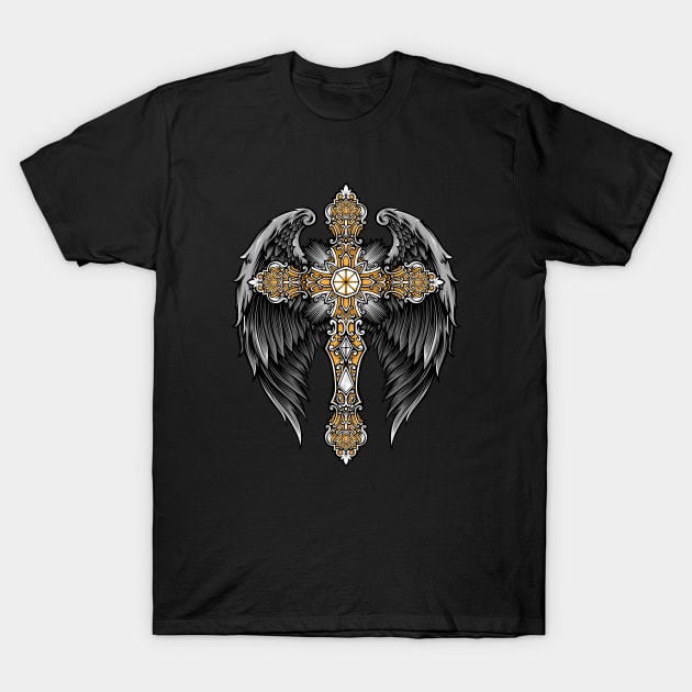 Cross of the Black Angel T-Shirt by katanya78